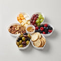 Plastic Fillable Flower Charcuterie Box, 10in Reusable Floral Shaped Tray by ANNJINT