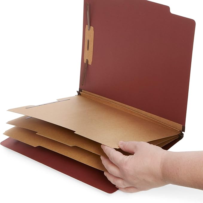 Blue Summit Supplies 10 Red Classification Folders, 3 Dividers, Letter Size - Image 2