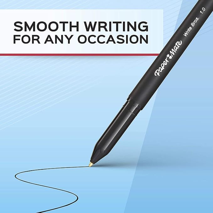 Paper Mate Ballpoint Pens, Write Bros. Blue Ink Pens, Medium Point - Image 2