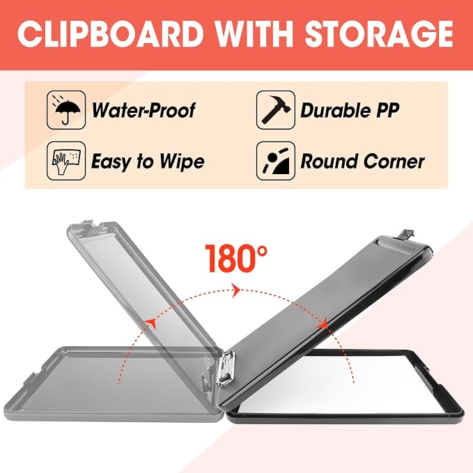 6 Pack Clipboard with Storage, High Capacity Storage Clipboard 8.5 x 11 with - Image 4