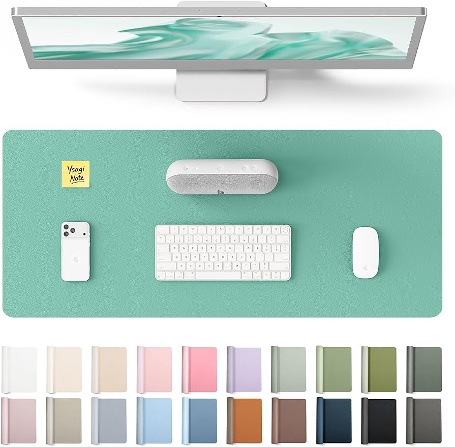 YSAGi Leather Desk Protector, Office Mat, Large Mouse Mat, Non-Slip PU Leather by YSAGi