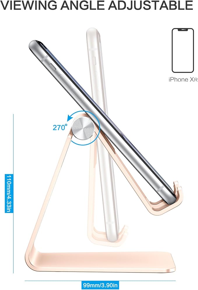 OMOTON Adjustable Cell Phone Stand, C2 Aluminum Desktop Phone Dock Holder - Image 4