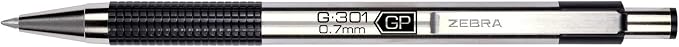 Zebra Pen G-301 Retractable Gel Pen, 0.7mm Medium Point, Stainless Steel Barrel - Image 3