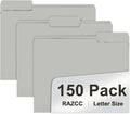 File Folder, RAZCC 150 Pack 1/3 Cut Tab File Folders Letter Size, Folders by RAZCC