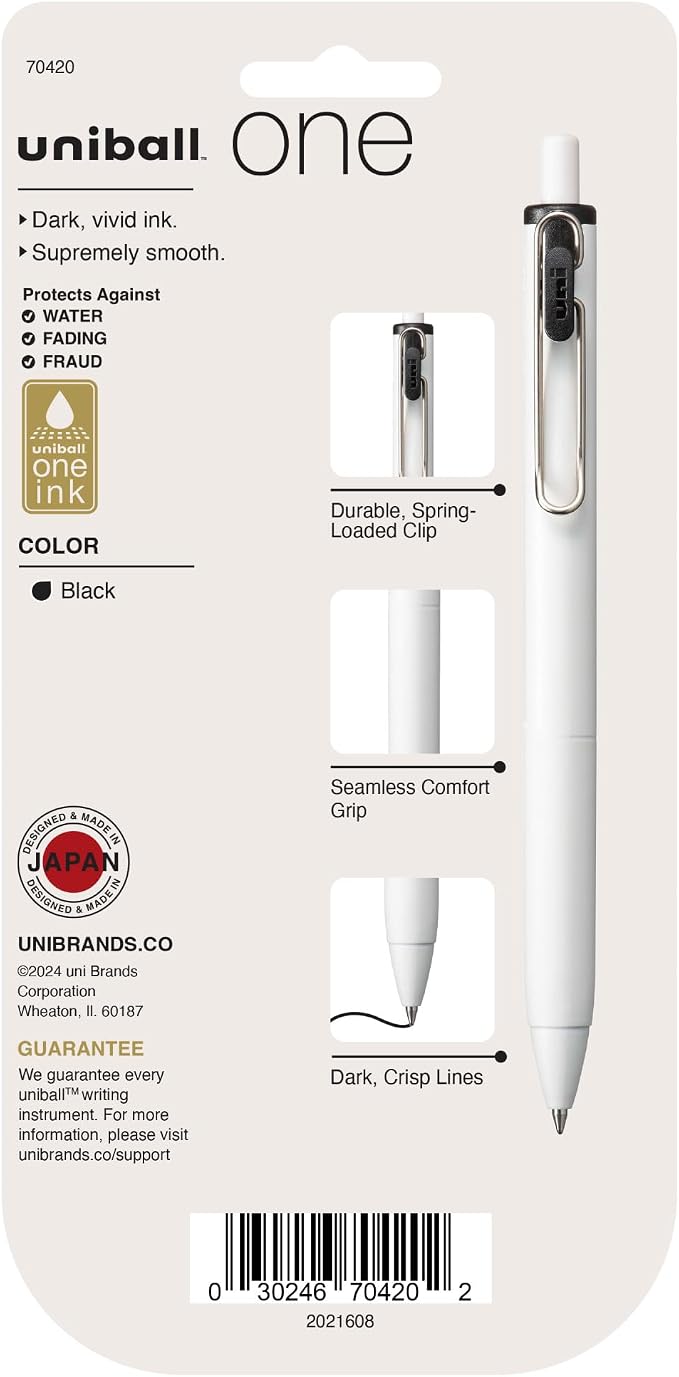 uniball one Retractable Gel Pens, Medium Point, 5 Pack - Image 7