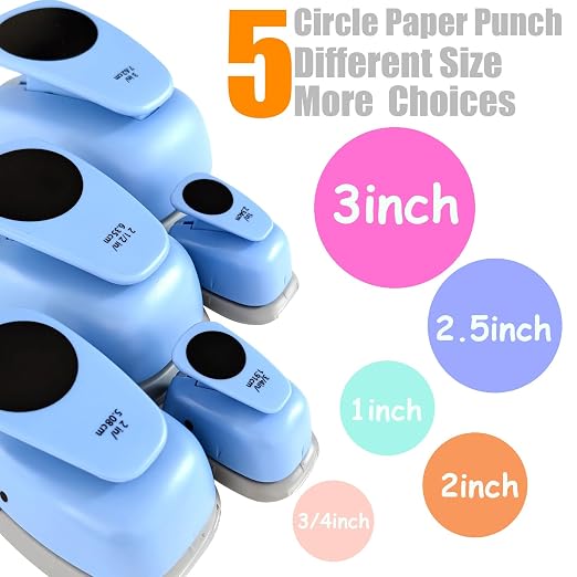 Circle Punch, 5 Sizes Creative Circle Hole Punch Cutters - Image 4