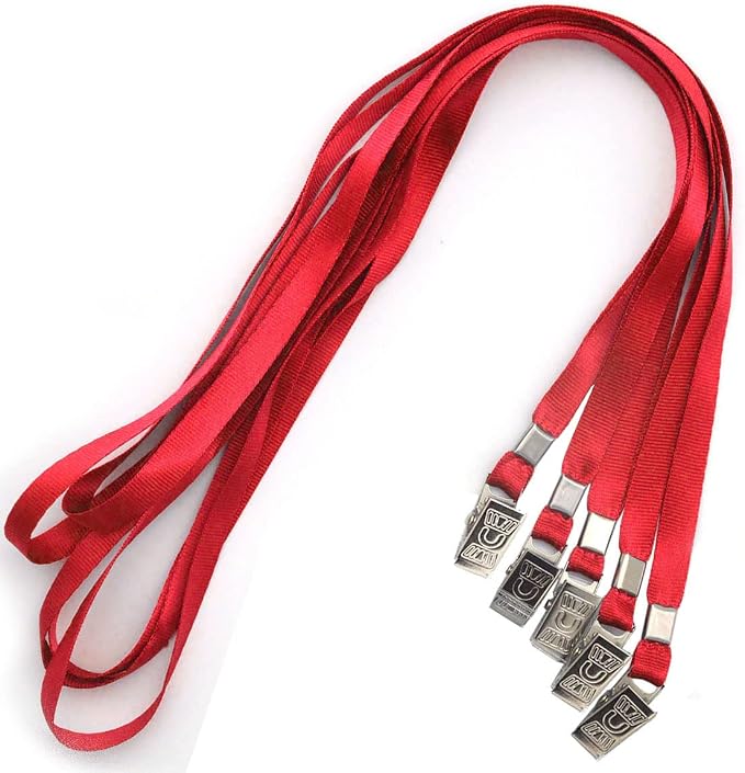 Ollain Lanyards for Id Badges Nylon Neck Flat Cruise Lanyard Bulldog Clips - Image 7