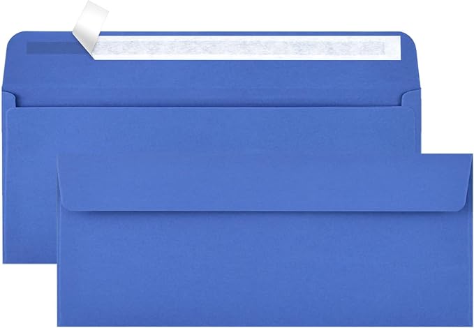 Navy #10 Envelopes 100 Count Self Seal Envelopes Red by Horchen