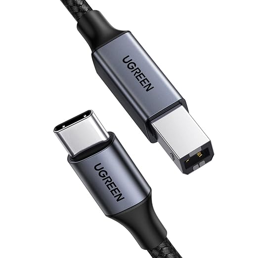 UGREEN USB B to USB C 6.6 FT Printer Cable, Nylon USB B to C Cord by Unknown