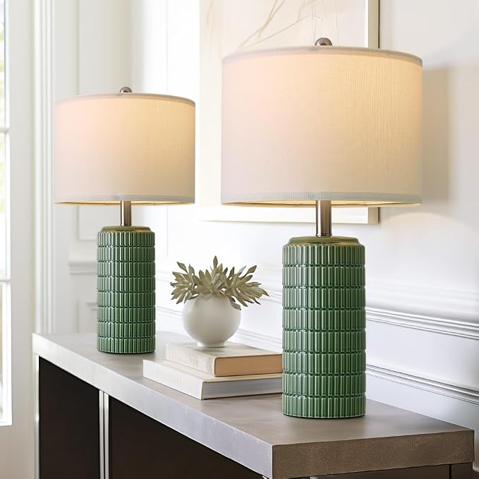PoKat 24" Modern Ceramic Table Lamps Set of 2 - Image 3