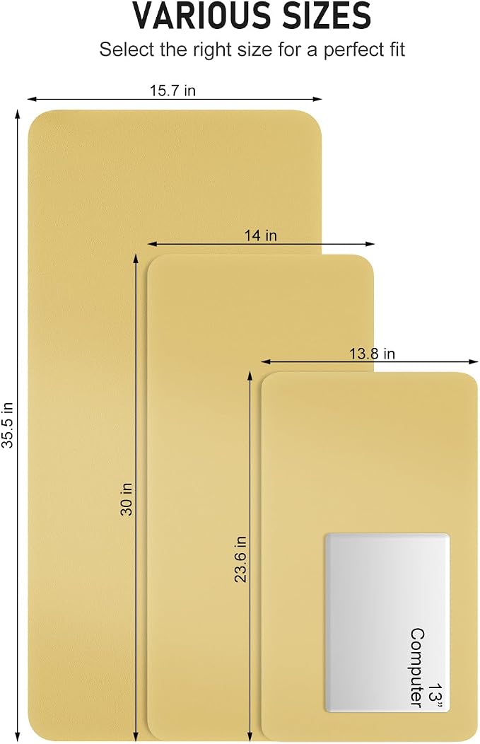 Desk Pad, 23.6" x 13.8" PU Leather Non-Slip Desk Mat Large Mouse Pad - Image 6
