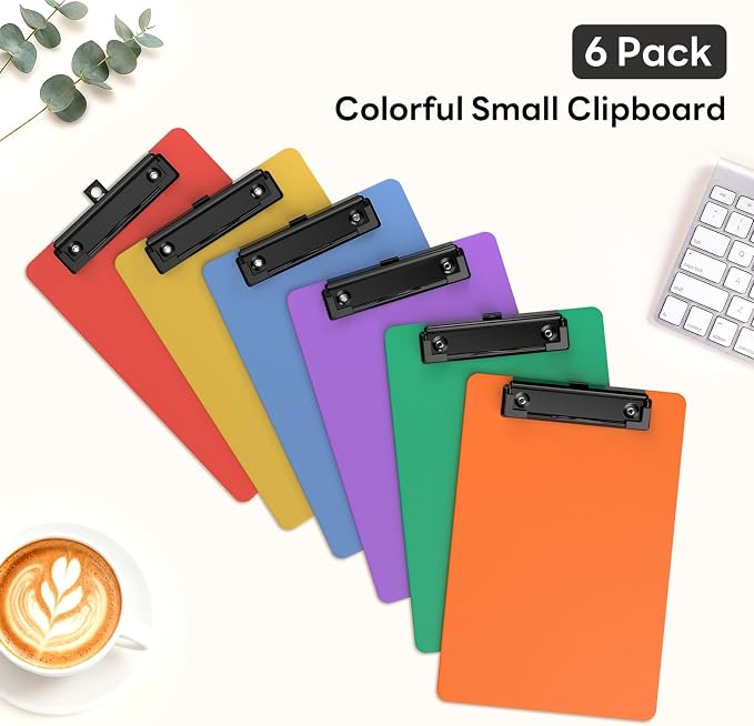 6 Pack Colorful Small Clipboard, A5 Mini Clip Board | Black Clip, 9 x 6" - Image 5