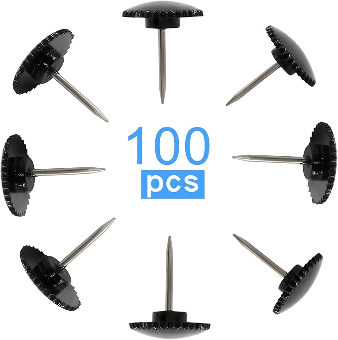 Piutouyar 100 Pcs Black Push Pins, Plastic Thumb Tacks - Image 4