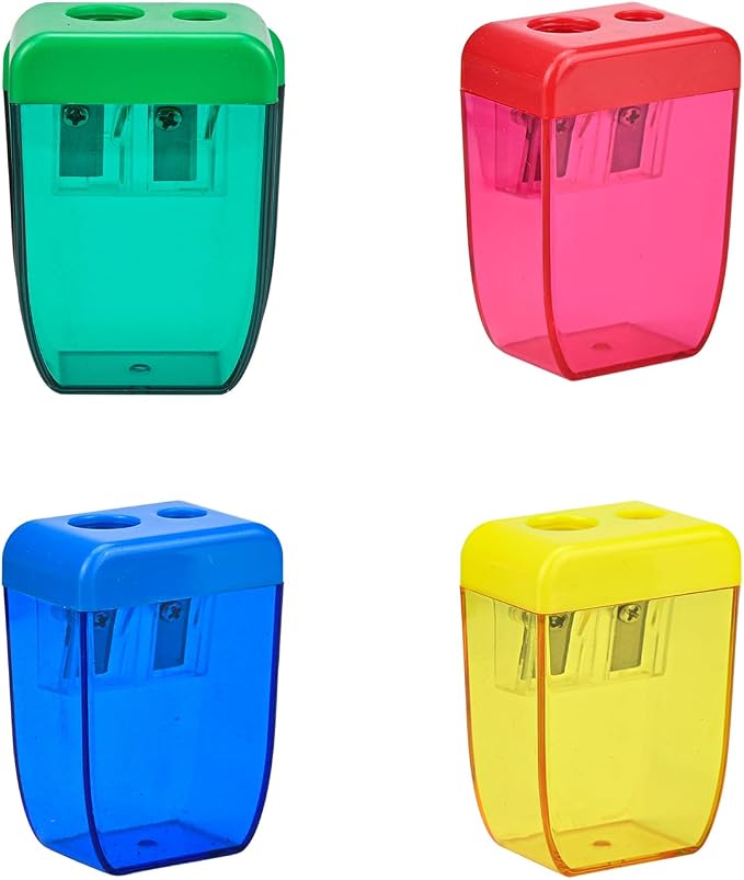 4Pcs Pencil Sharpeners Manual for Kids Adults, Dual Hole Small Handheld Pencil by AUSTARK
