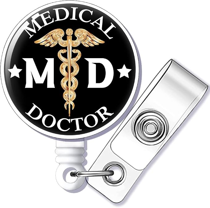 MD Medical Doctor Badge Reel Retractable by GEYGIE
