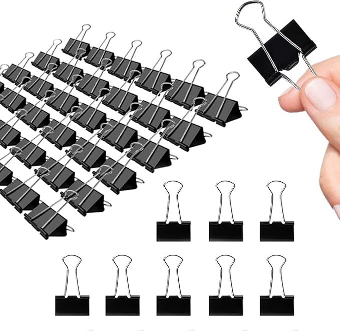Binder Clips, 144 Pack, 1 Inch, Standard 25mm, Capacity 0.47 Inch, Metal Paper by honsing
