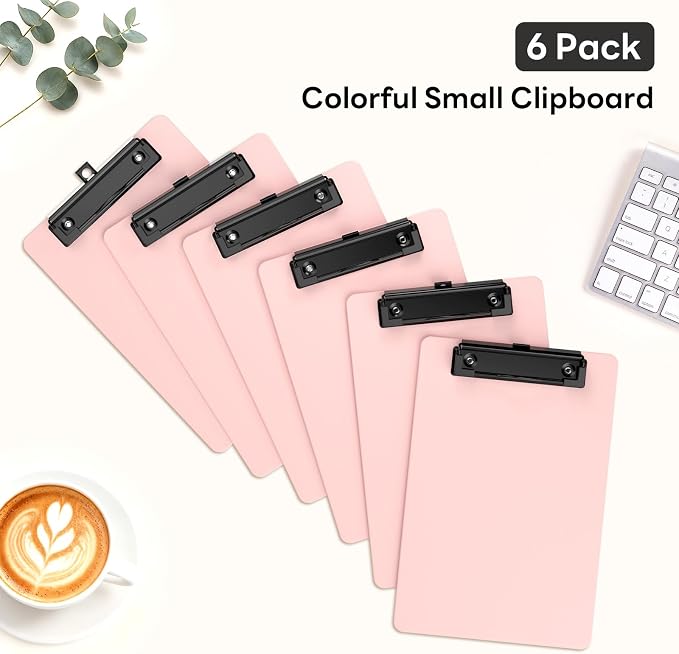 6 Pack Colorful Small Clipboard, A5 Mini Clip Board | Black Clip, 9 x 6" - Image 5