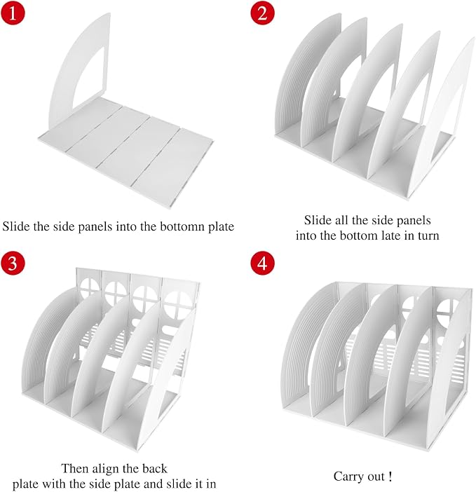 SAYEEC Sturdy Maganize Holder Desktop File Holder Organizer Plastic 4 Section - Image 7