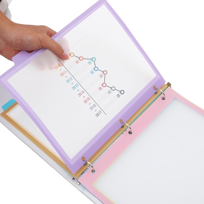 XUCHUN Binder Dividers, 5 Tab Dividers Clear Plastic Subject dividers - Image 5
