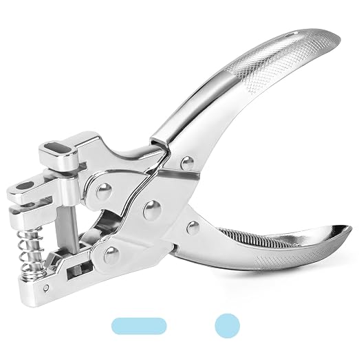 2 in 1 Badge Slot Hole Punch for ID Cards, Heavy Duty Hand Punch Metal Hole by CAETOUNG