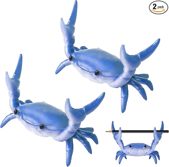 2 Pack Desk Crab Pen Holder, Creative Weightlifting Crab Pencil Stand Holder by Unknown