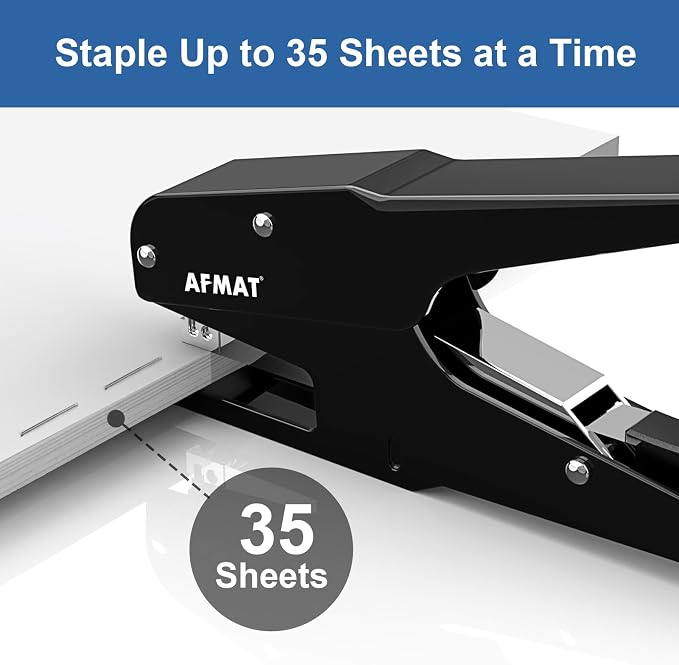 AFMAT Effortless Plier Stapler, Metal 35 Sheet Stapling Plier, 15000+ Stapling - Image 3