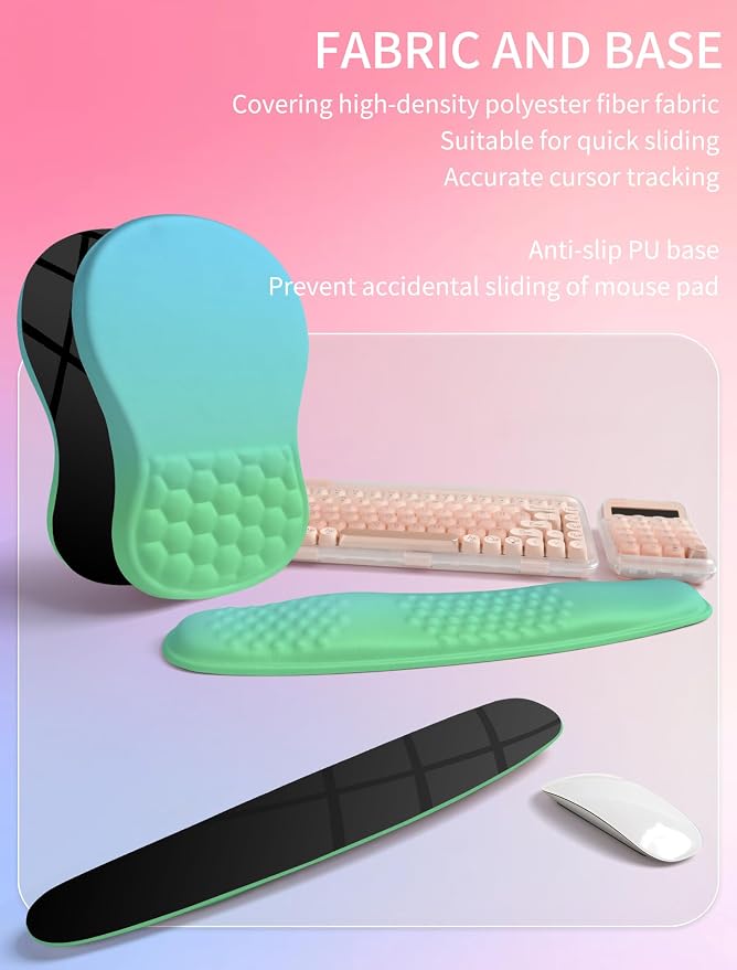 Hokafenle 2in1 Combination, Wave Keyboard Wrist Rest and Ergonomic Curvature - Image 6