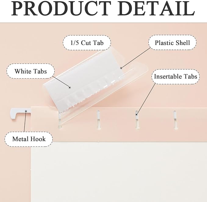 12 Pack Hanging File Folders Letter Size, Reinforced Folders - Image 3