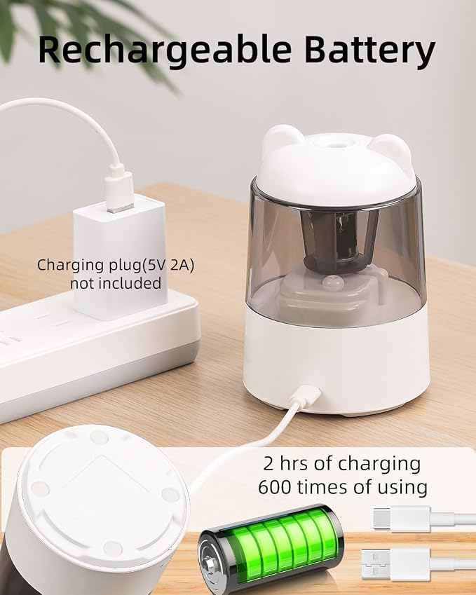 ZMOL Colored Pencil Sharpener, Rechargeable Electric Pencil Sharpener, Auto Stop - Image 4