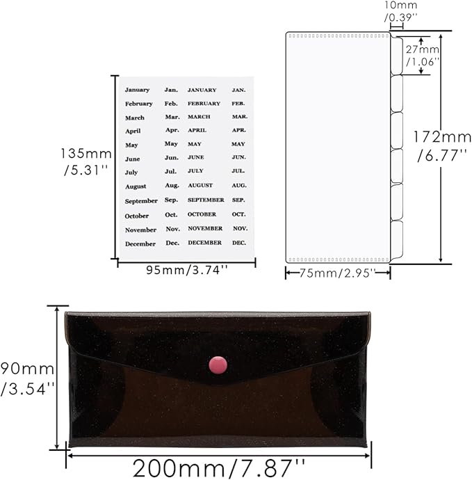 NatSumeBasics 6-Tab Black Cash Envelope Stuffing Wallet - Image 6