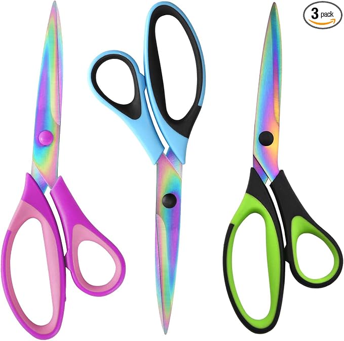 8.5" All-Purpose Scissors, Comfort-Grip Sturdy Scissors by AILILE