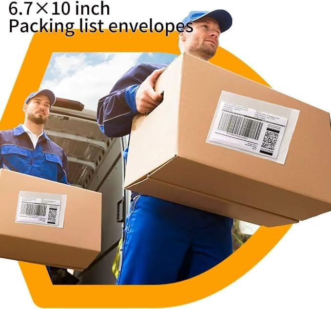 200PCS 6.7" x 10" Clear Packing List Envelopes, Self-Adhesive Packing Slip - Image 6