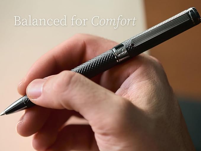 Scriveiner All Black Ballpoint Pen -Stunning Luxury All Metal Matt Black Pen - Image 7