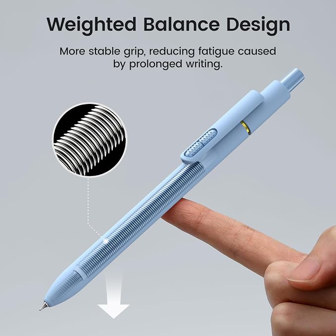 Blue Gel Pens, 8 Pack, 0.7mm Retractable, Smooth No Smudge | 0.7mm Smooth - Image 5