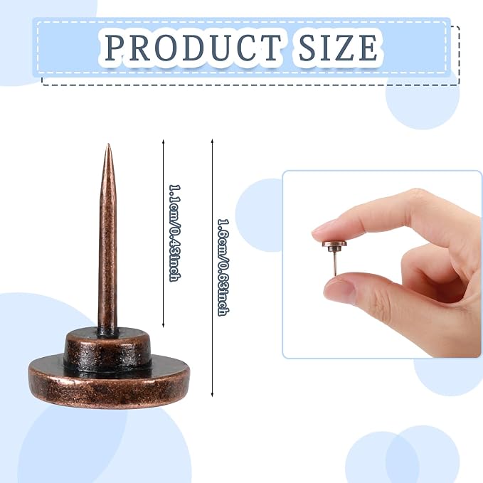 Shimeyao 30 Pcs Vintage Push Pins, Large Metal Thumb Tacks - Image 2