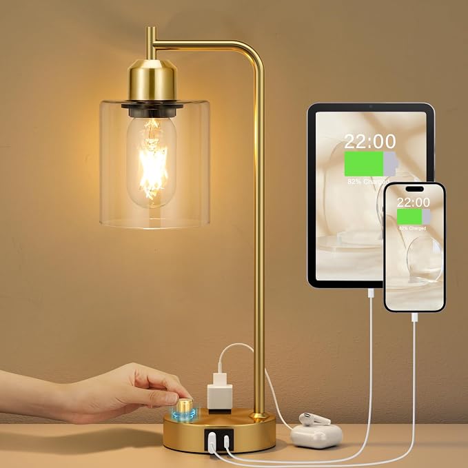 Innqoo Gold Table Lamp for Bedroom - Image 2
