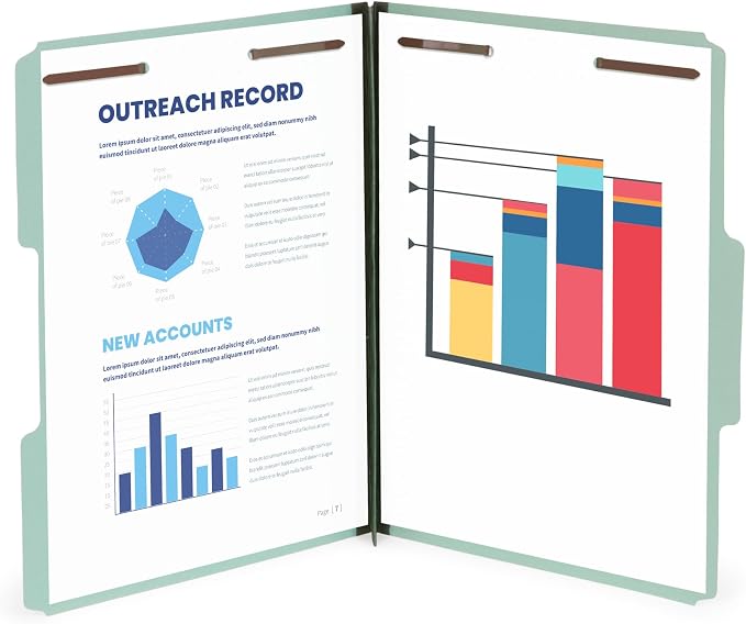 Blue Summit Pressboard File Folders, 2 inch Expansion Pressboard Folders Letter - Image 2
