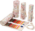 DIYOMR 24/36/72 Slots Pencil Wrap Pencil Rolls, Artist Colored Pencils Roll Up by DIYOMR