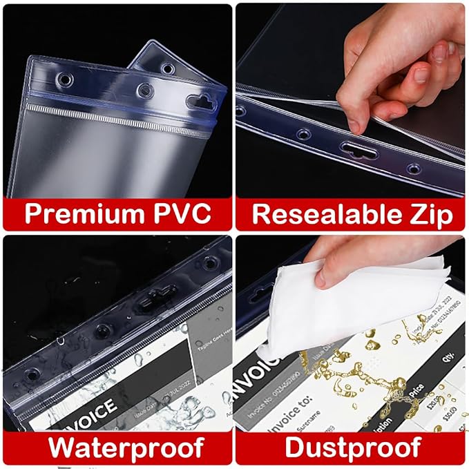 Bird Fiy Sheet Protectors 10 Pack 8.5" x 11" Waterproof Resealable Zip Wall - Image 3