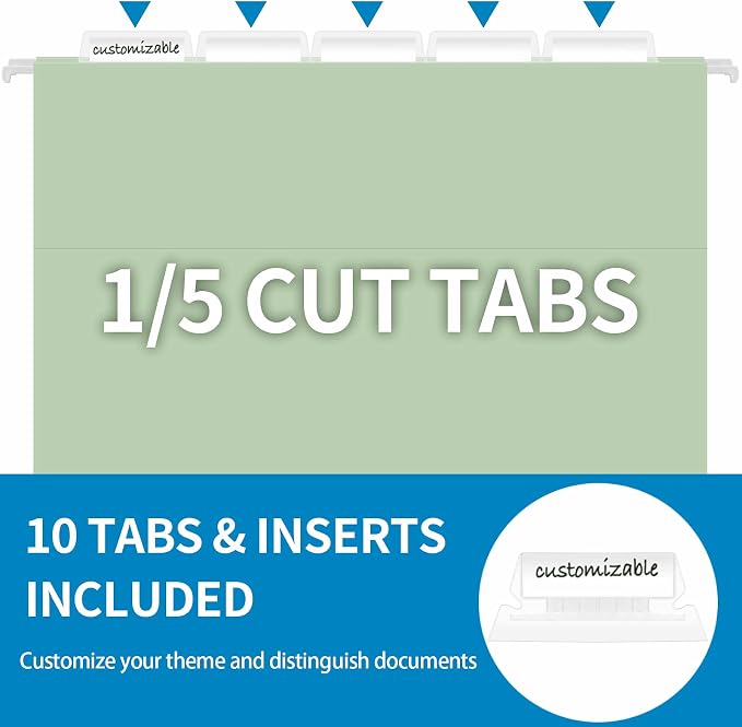 10 Pack Hanging File Folders, Letter Size - Image 2