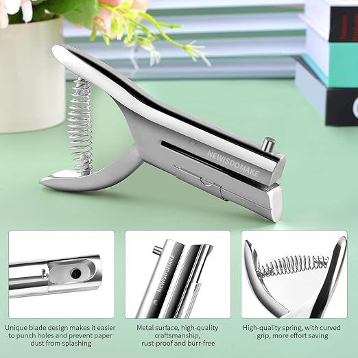 Heavy Duty Hole Punch 1/8 Inch, Single Hole Punch Heavy Duty 2 Inch Reach Deep - Image 3