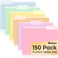 SUNEE File Folders, 150 Pack Manilla Folders 8.5 x 11, Colored File Folders by SUNEE