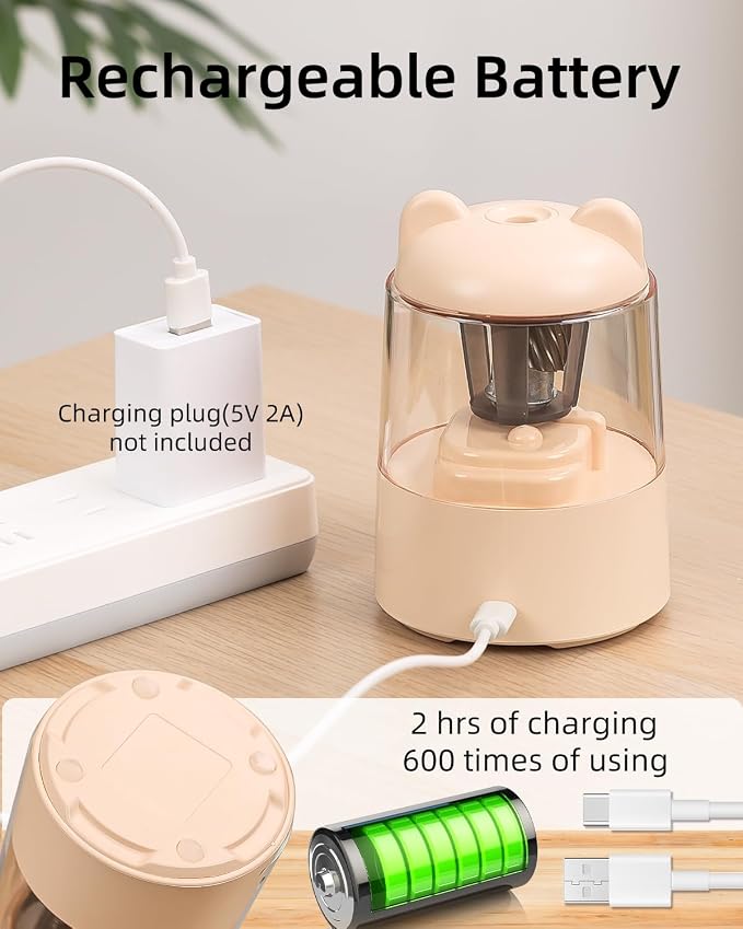 ZMOL Colored Pencil Sharpener, Rechargeable Electric Pencil Sharpener, Auto Stop - Image 4