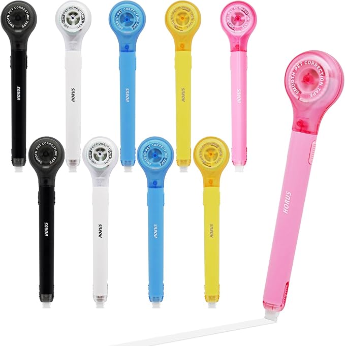 10 Pack Correction Tape Pen, Push Pull Protective, 1/5 x 236 Inch by DAMPEN