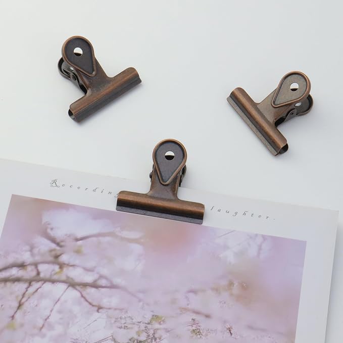 Xiaoyztan Mini Clips, 50mm Wide Red Bronze Bulldog Clips Paper Clip Binder Bull - Image 5