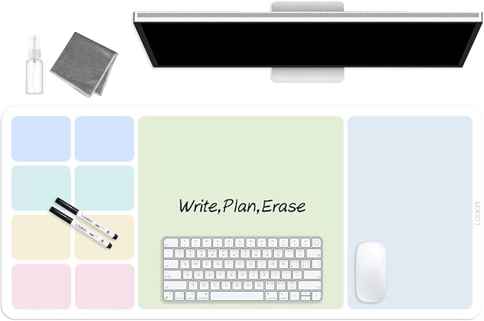LOUKIN Erasable Dry Erase Desk Mat, Writing White Board, Non-Slip Desktop by LOUKIN