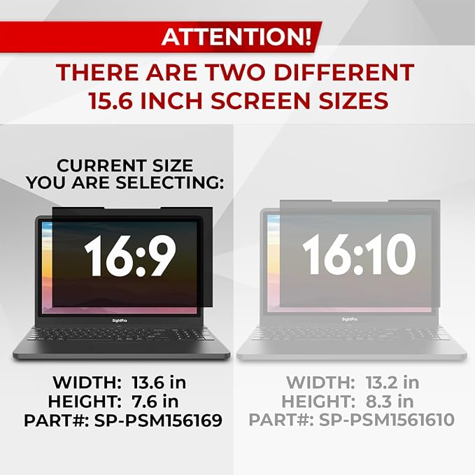SightPro Magnetic Laptop Privacy Screen 15.6 Inch 16:9 - Image 3