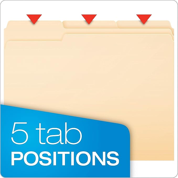 Pendaflex Double Stuff File Folders, Letter Size, 1/3 Cut - Image 3