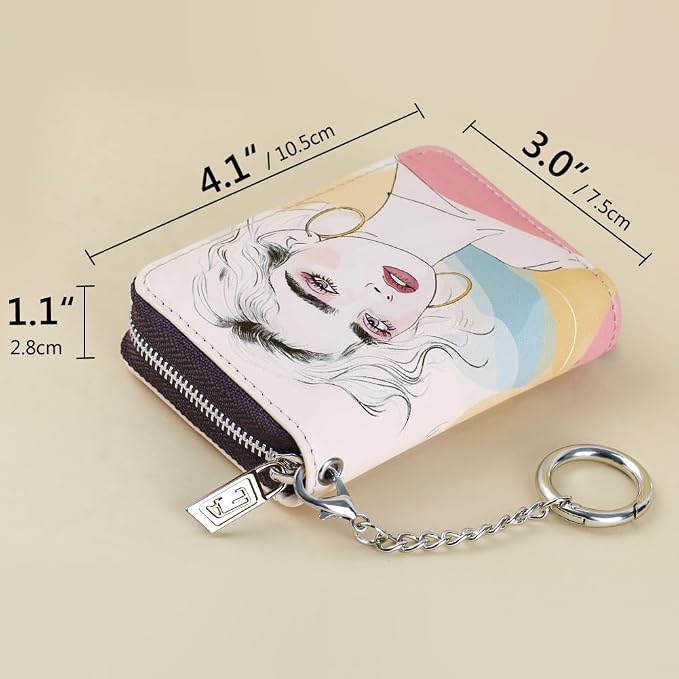 FurArt Zipper Wallet Women, RFID Blocking Credit Card Wallet, Business Card - Image 6