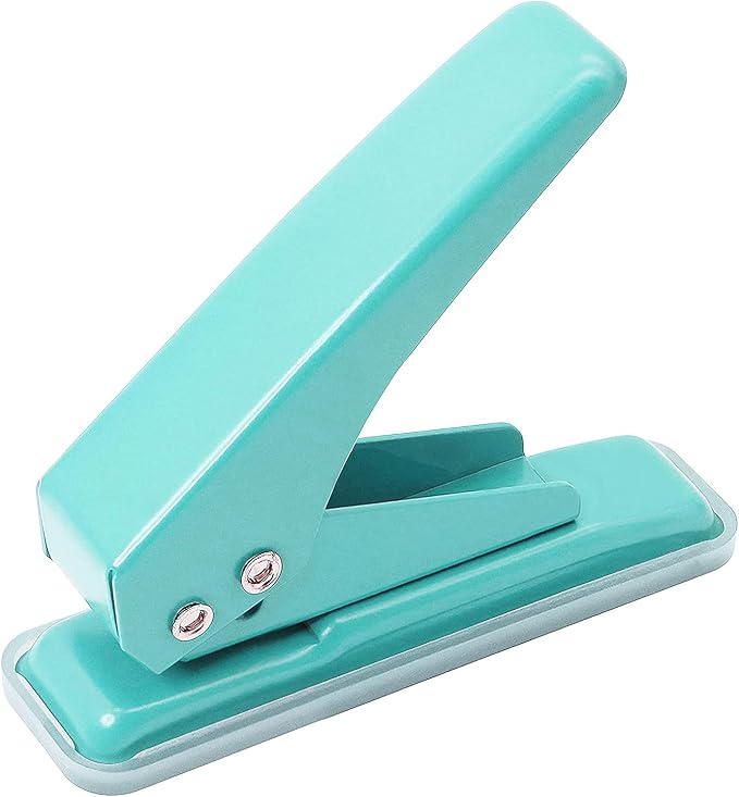Single Hole Puncher, 1/4" Hole, 20 Sheet Capacity, 1 Pack | Metal Paper Punch by Tamaki